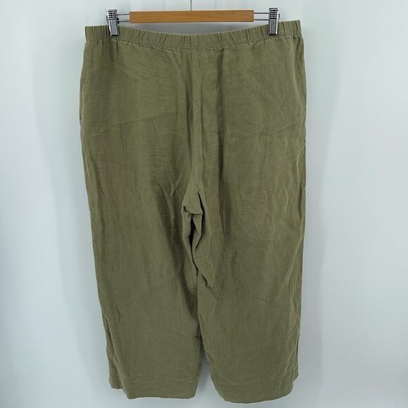 J. Jill Love Linen Lagenlook minimalist elastic waist pull on cropped pants sz M - Picture 5 of 5